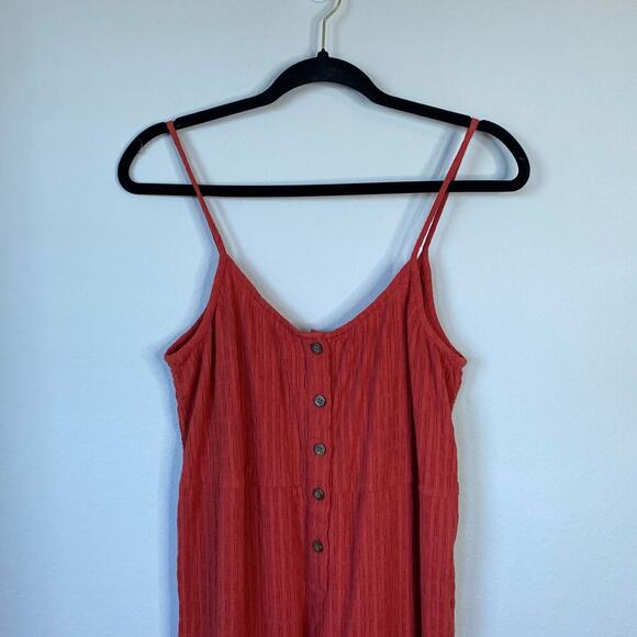 MADEWELL Textured Cover-Up Jumpsuit Fresh Chili 2022 Casual Summer Red Small - Picture 3 of 9